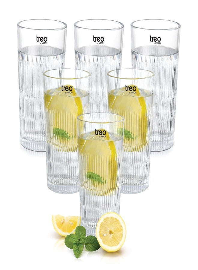 تريو مجموعة أكواب زجاجية فاخرة من تريو باي ميلتون إليكس، مكونة من 6 أكواب، مثالية للماء والمشروبات الباردة، للاستخدام المنزلي والمطاعم والحفلات. سعة 290 مل. - Image 1